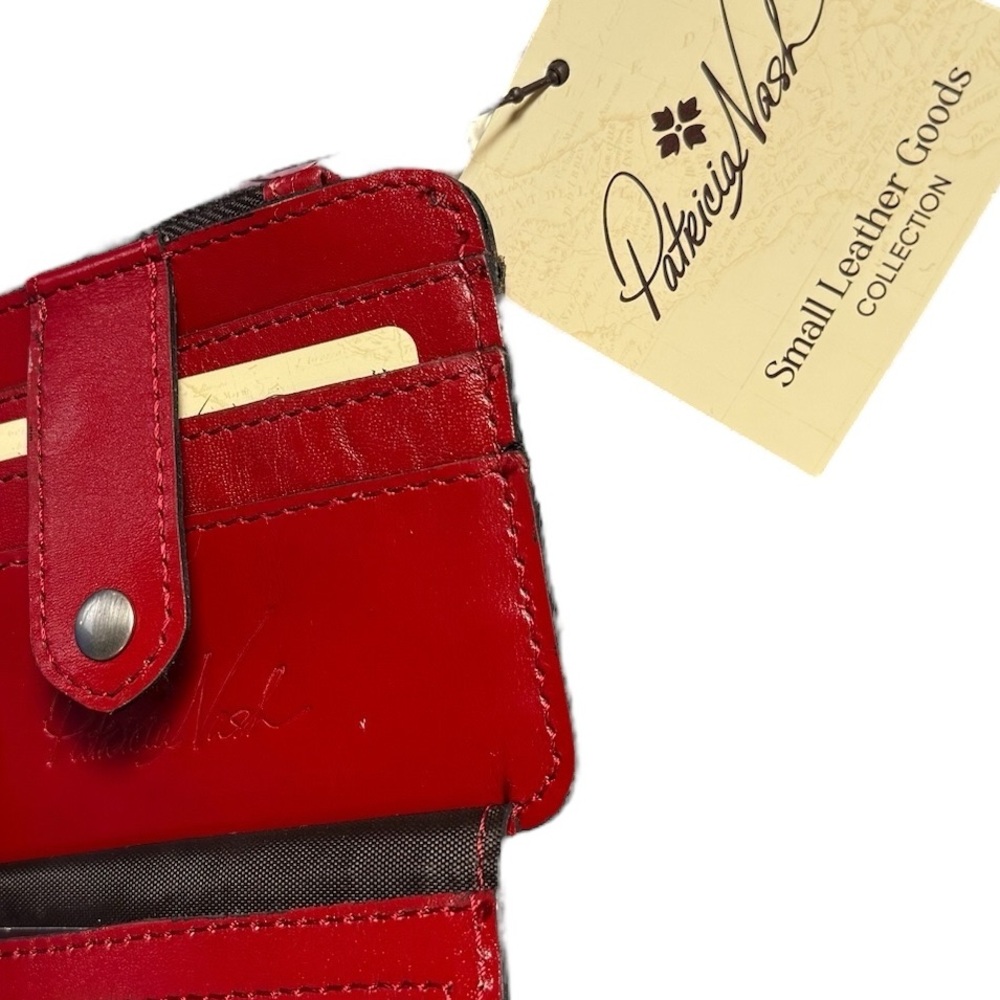 Patricia Nash Red Leather Card Holder - Picture 2 of 4